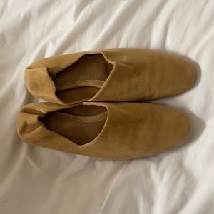 The Row flats in camel in a size 38